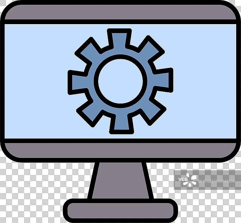 监视器屏幕线条填充图标设计图片素材