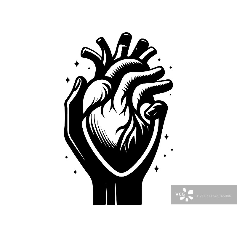 人手轮廓与人心，完美适合图片素材