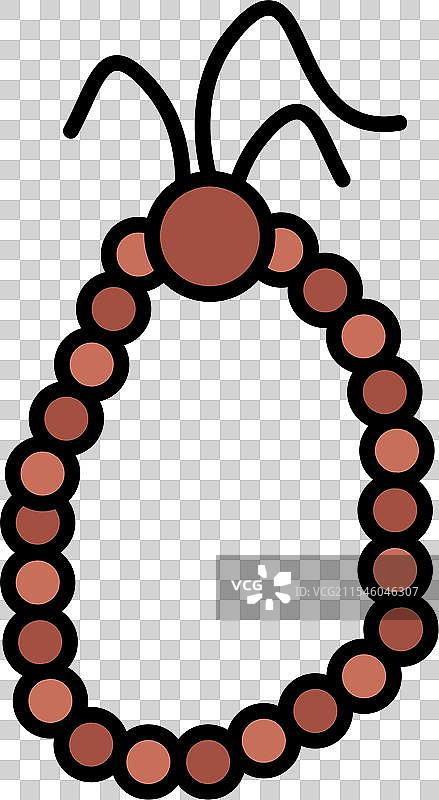 祈祷珠子线条填充图标设计图片素材