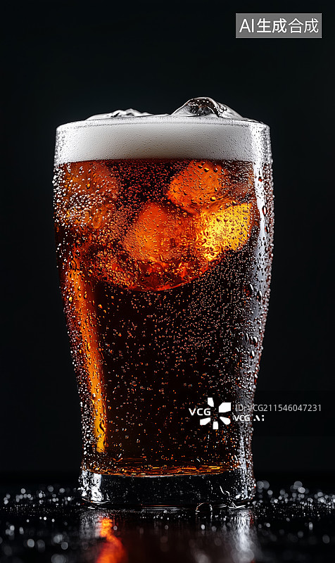 【AI数字艺术】冰镇啤酒的诱惑图片素材