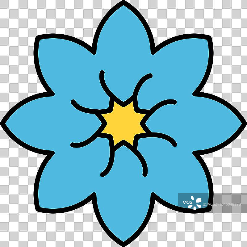 满天星花线条填充图标设计图片素材