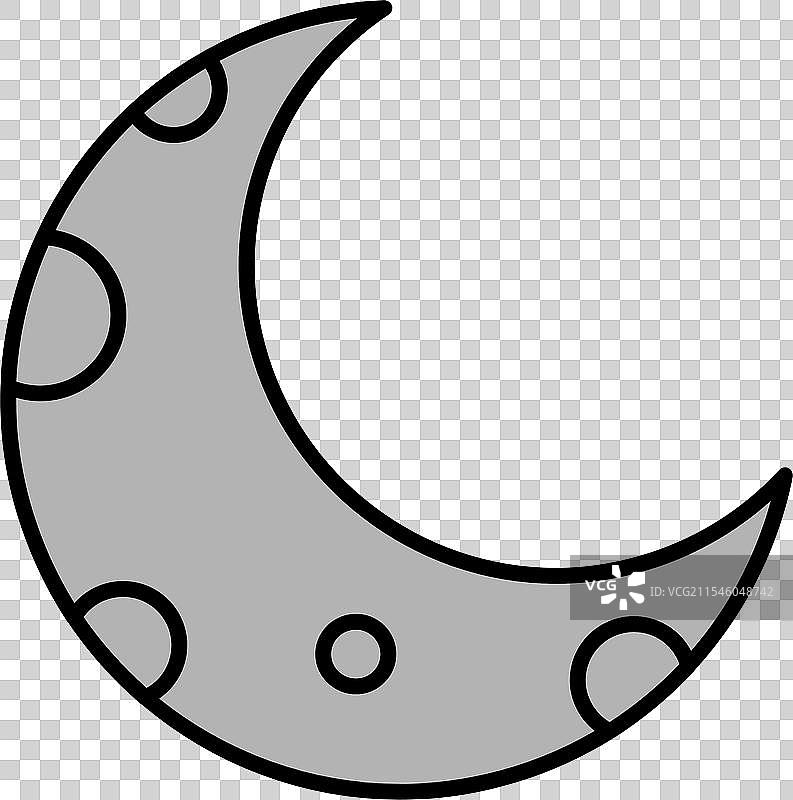 半月线条填充图标设计图片素材