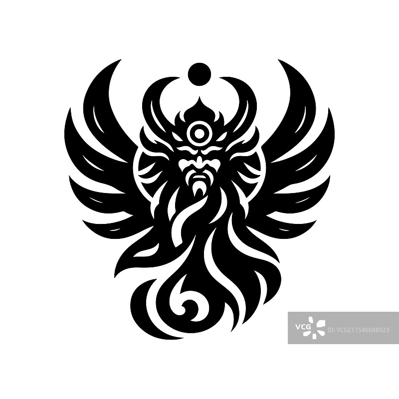 日本天狗剪影 - 神话生物图片素材