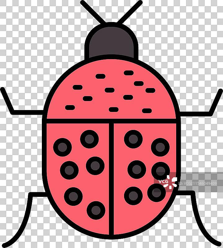 甲虫线条填充图标设计图片素材