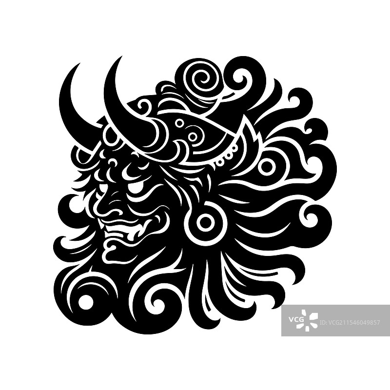 日本天狗剪影 - 神话生物图片素材