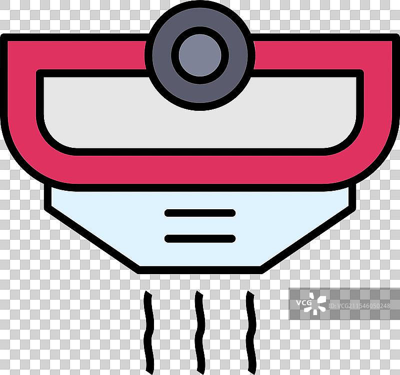 烟雾探测器线条填充图标设计图片素材