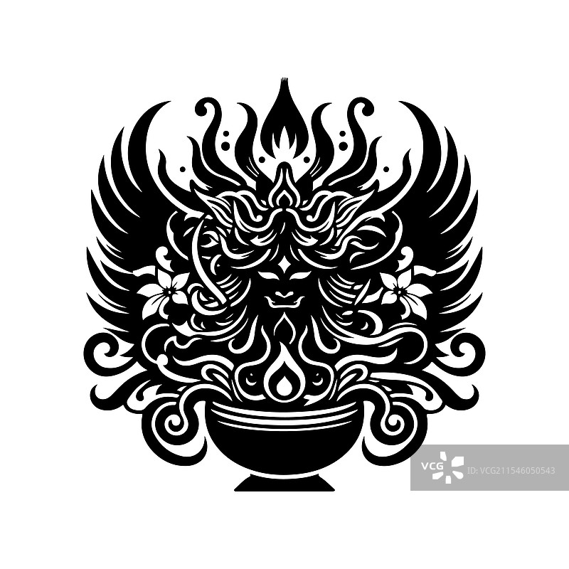 日本天狗剪影 - 神话生物图片素材