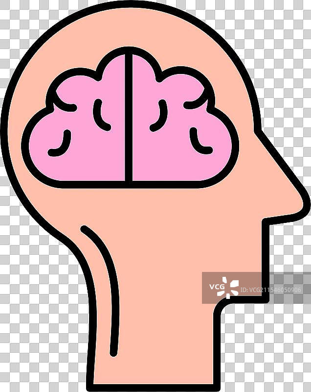 思维线条填充图标设计图片素材