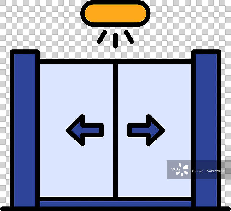 滑动门线条填充图标设计图片素材