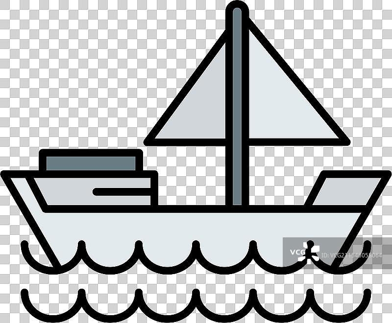 小艇绳索填充图标设计图片素材