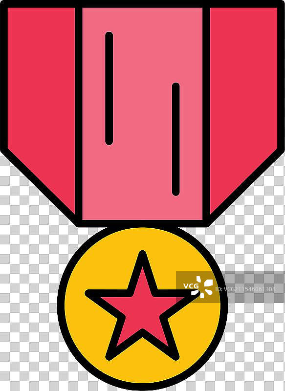 荣誉勋章线条填充图标设计图片素材