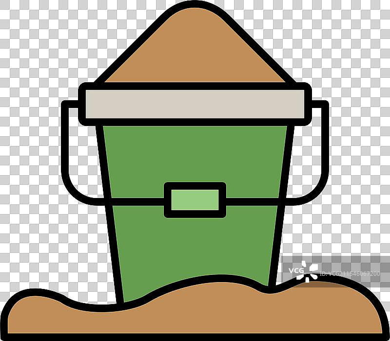 沙桶线条填充图标设计图片素材