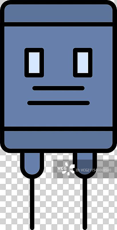 电容器线条填充图标设计图片素材