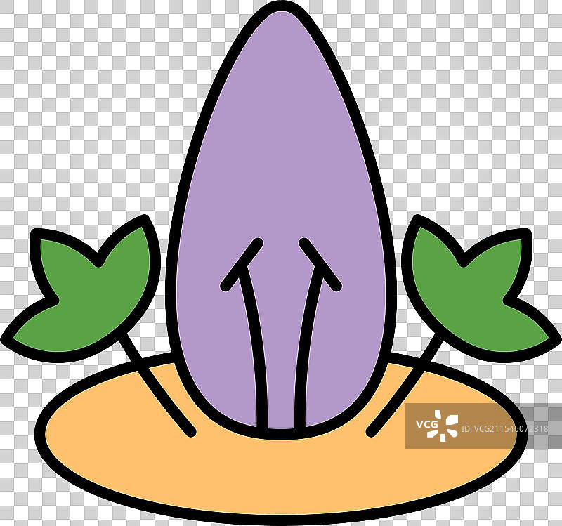 刺叶植物科线条填充图标设计图片素材