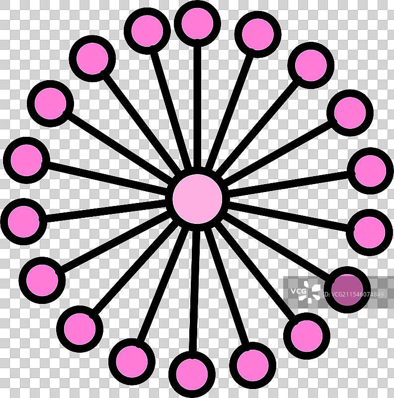 含羞草线条填充图标设计图片素材
