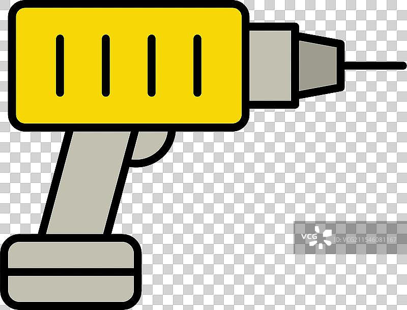 锤钻线条填充图标设计图片素材