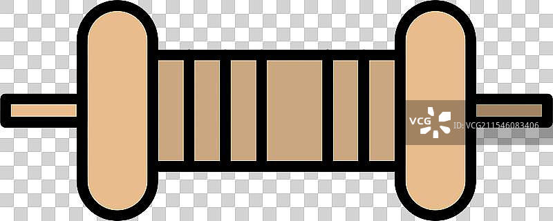 电阻器线条填充图标设计图片素材