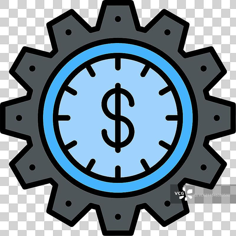 时间就是金钱的线条填充图标设计图片素材