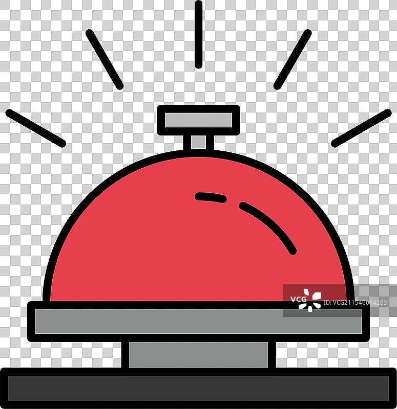 酒店铃铛线条填充图标设计图片素材