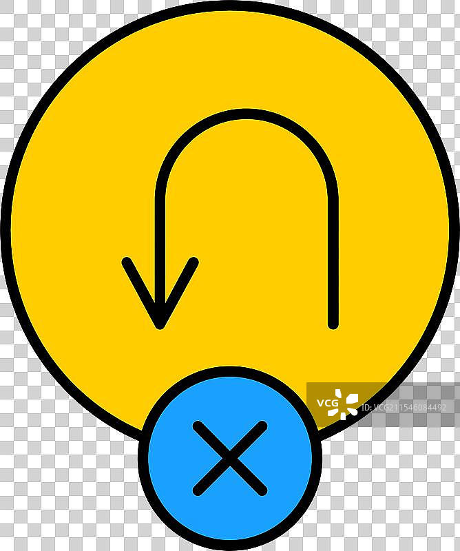 禁止掉头线条填充图标设计图片素材