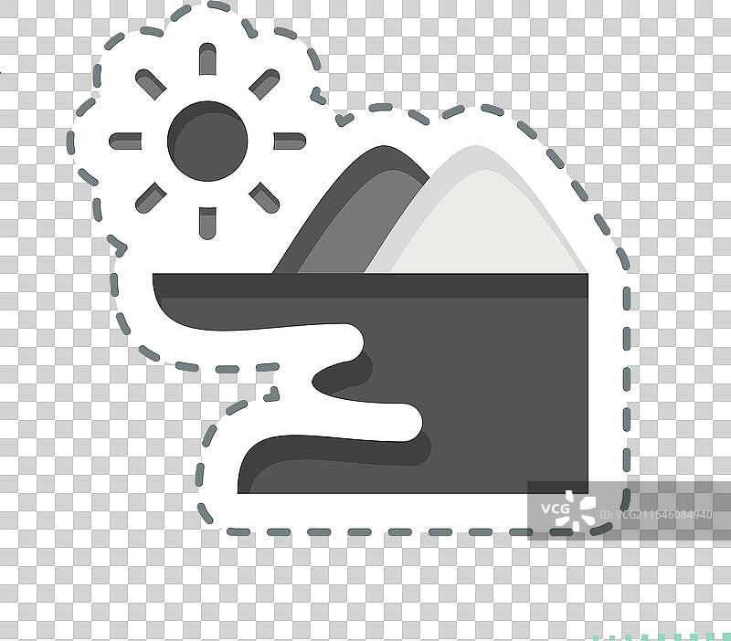 与潜水相关的海洋符号贴纸线条图片素材