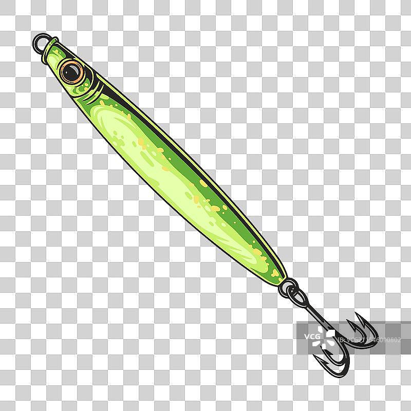 鲜艳绿色的钓鱼饵设计图片素材