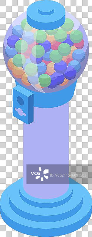 五彩缤纷的泡泡糖机正在分发糖果图片素材