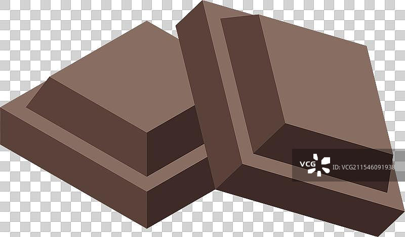 两个巧克力块制作美味甜点图片素材