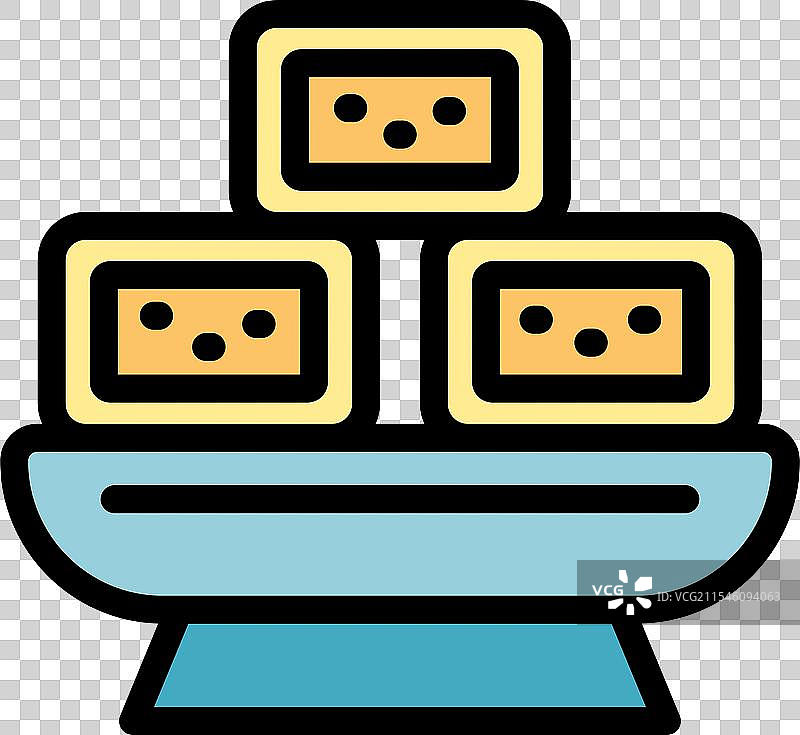 托盘上盛放的土耳其软糖图标图片素材