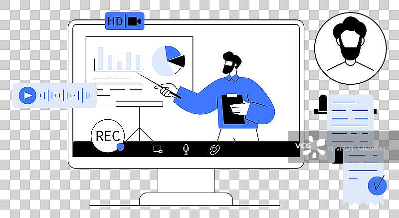 在线演示与虚拟讲师图片素材