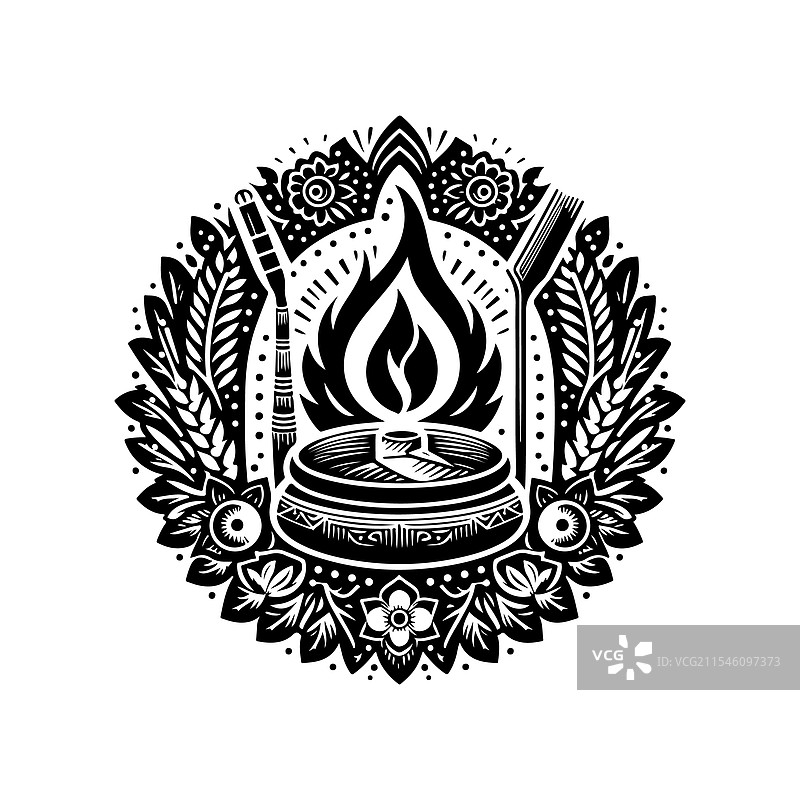 高分辨率的桑格拉提节剪影图片素材