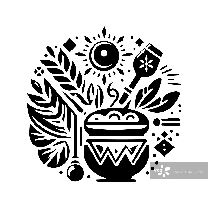 高分辨率的桑格拉提节剪影图片素材