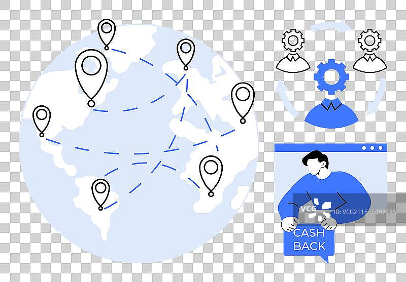 全球金融网络与客户关系图片素材