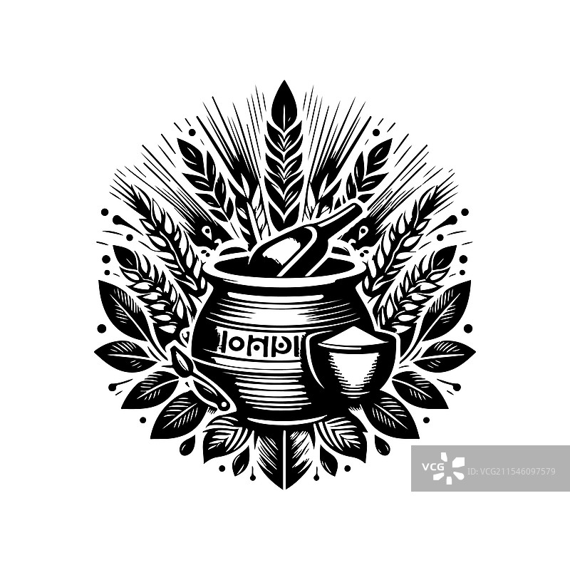 高分辨率的桑格拉提节剪影图片素材