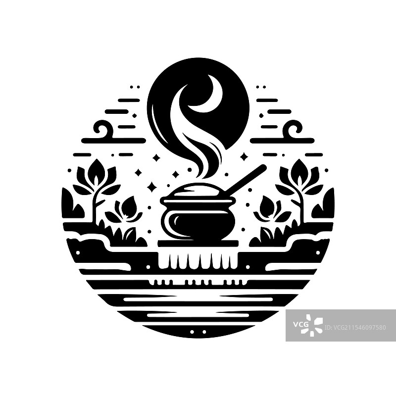 高分辨率的桑格拉提节剪影图片素材