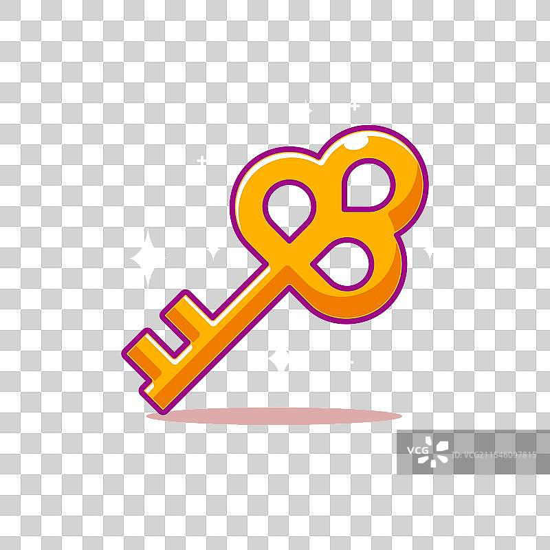 金色钥匙安全访问卡通图像图片素材