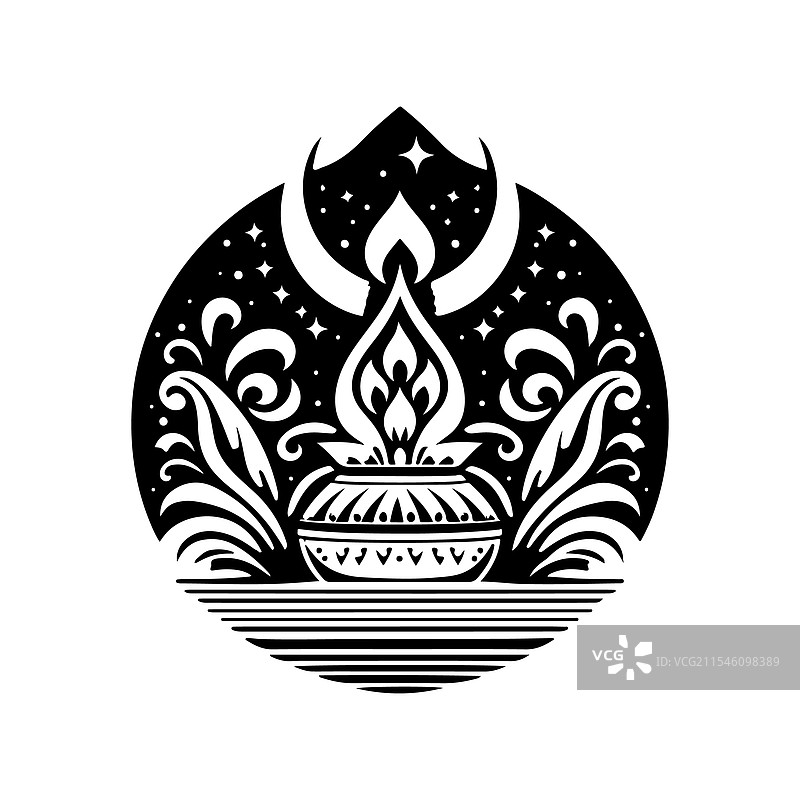 高分辨率的桑格拉提节剪影图片素材