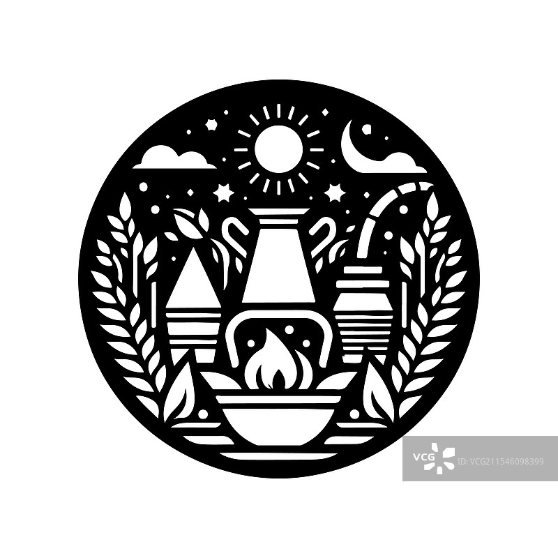 高分辨率的桑格拉提节剪影图片素材