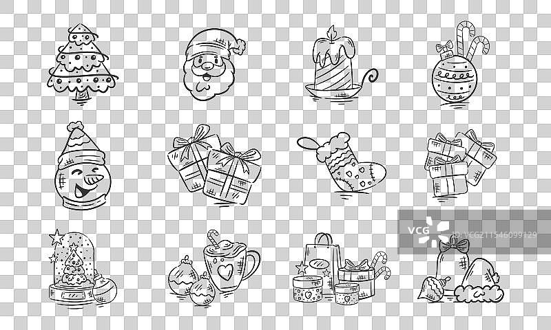 圣诞图标 新年装饰元素 手工制作图片素材