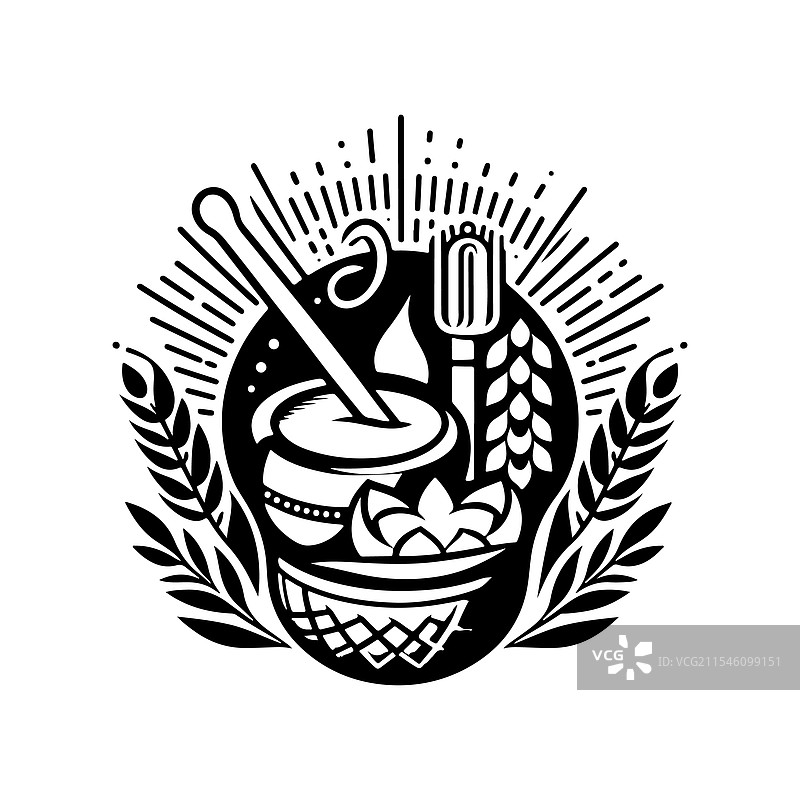 高分辨率的桑格拉提节剪影图片素材