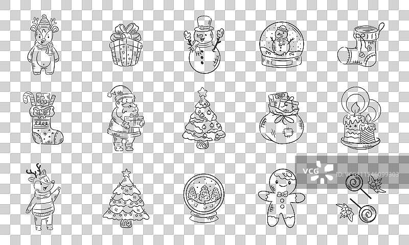 圣诞图标 新年装饰 手绘图片素材