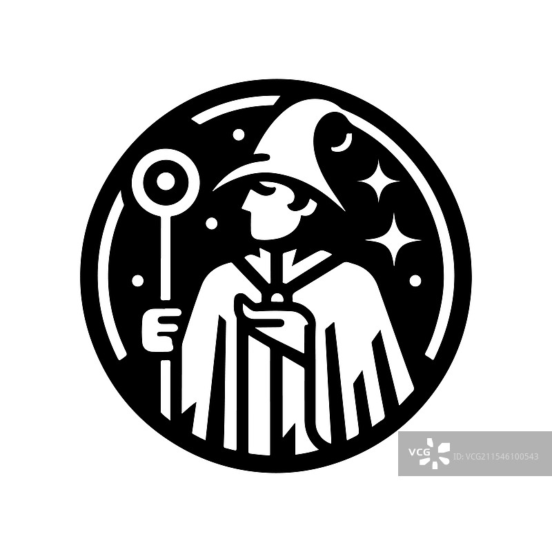 创意设计用的魔法梅林剪影图片素材