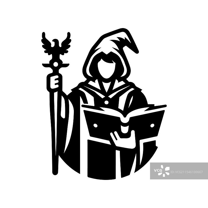 创意设计用的魔法梅林剪影图片素材