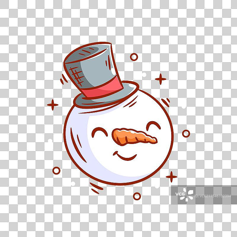 圣诞节雪人头部设计图片素材