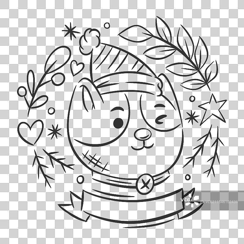 手绘猫的符号涂色图图片素材