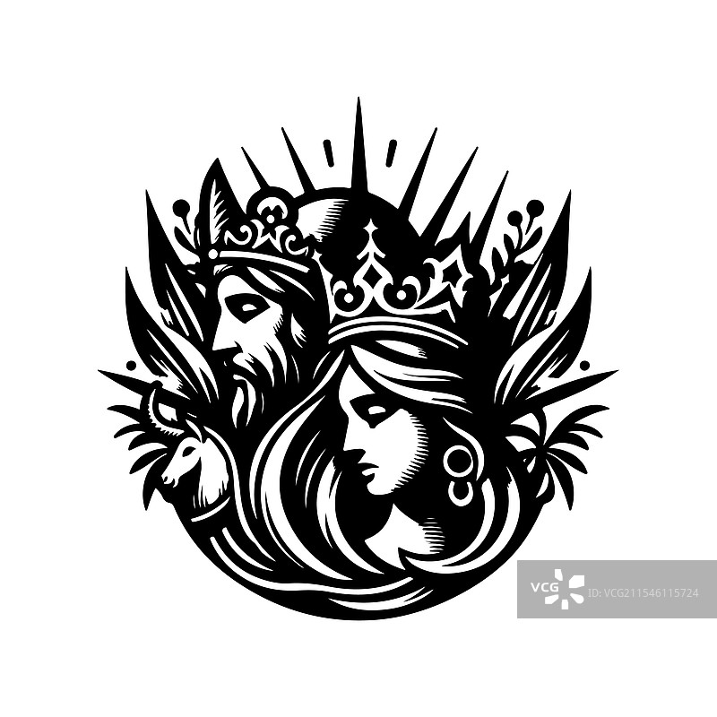 优雅的三贤士剪影用于节日艺术图片素材