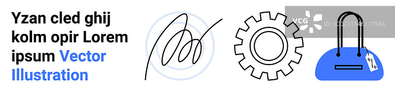 带齿轮手袋的艺术元素图片素材