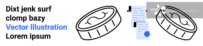 货币硬币和金融文件图片素材