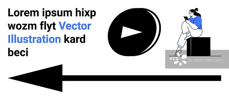 年轻女性坐着使用平板电脑图片素材