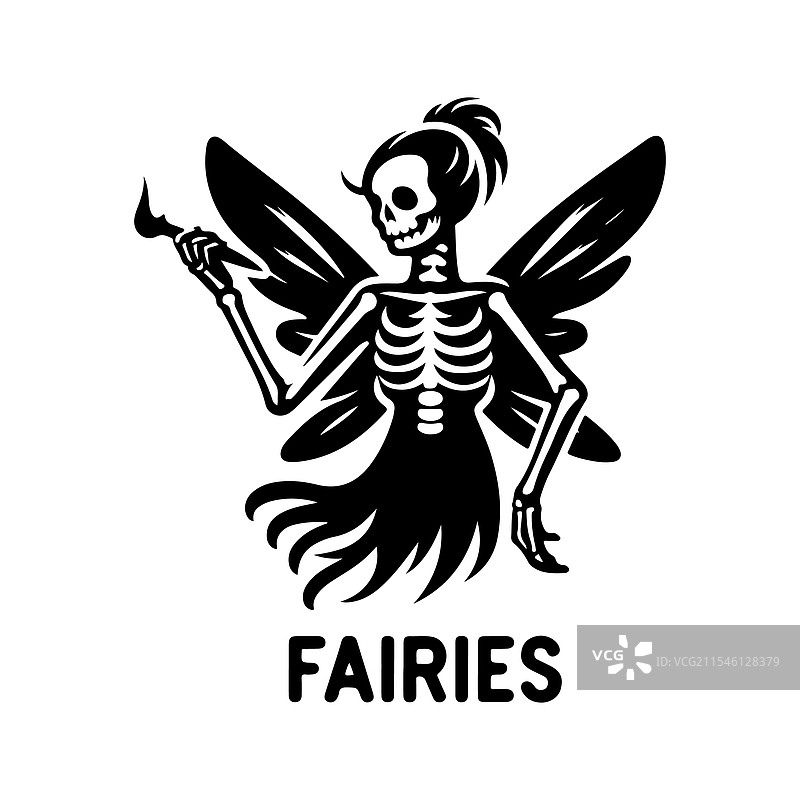 骨头仙女剪影艺术，适合海报使用图片素材